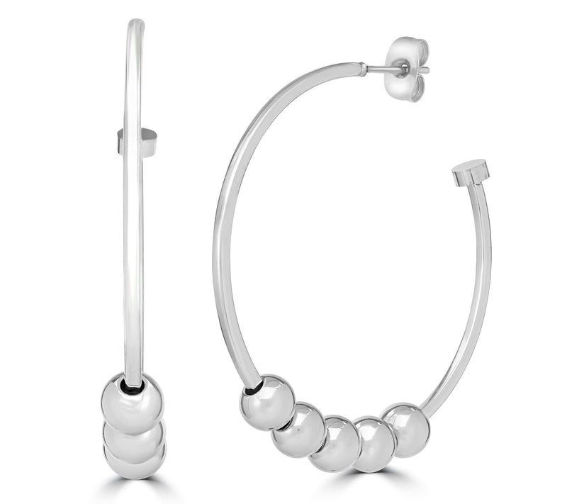 Steel by Design Open Circle Beaded Hoop — Main view