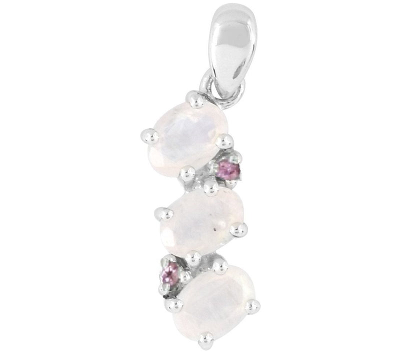 Sterling Silver Moonstone & Pink Tourmaline Pendant — Main view