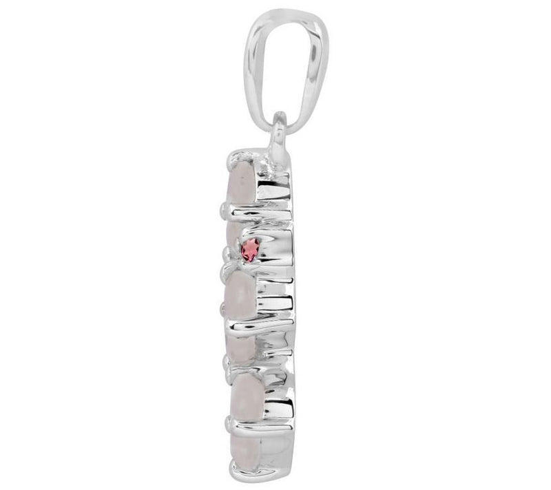 Sterling Silver Moonstone & Pink Tourmaline Pendant — View 5