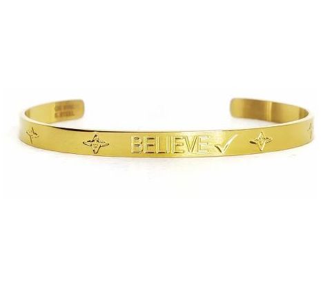 Valencia Key Goldtone Believe Cuff — View 3