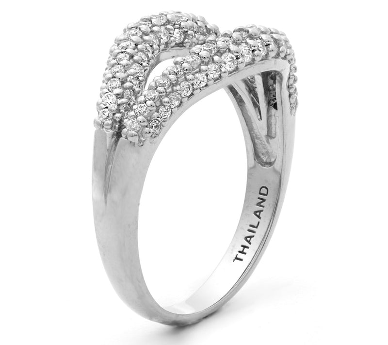Diamonique 3.25 cttw Lips Ring, Sterling Silver — View 7