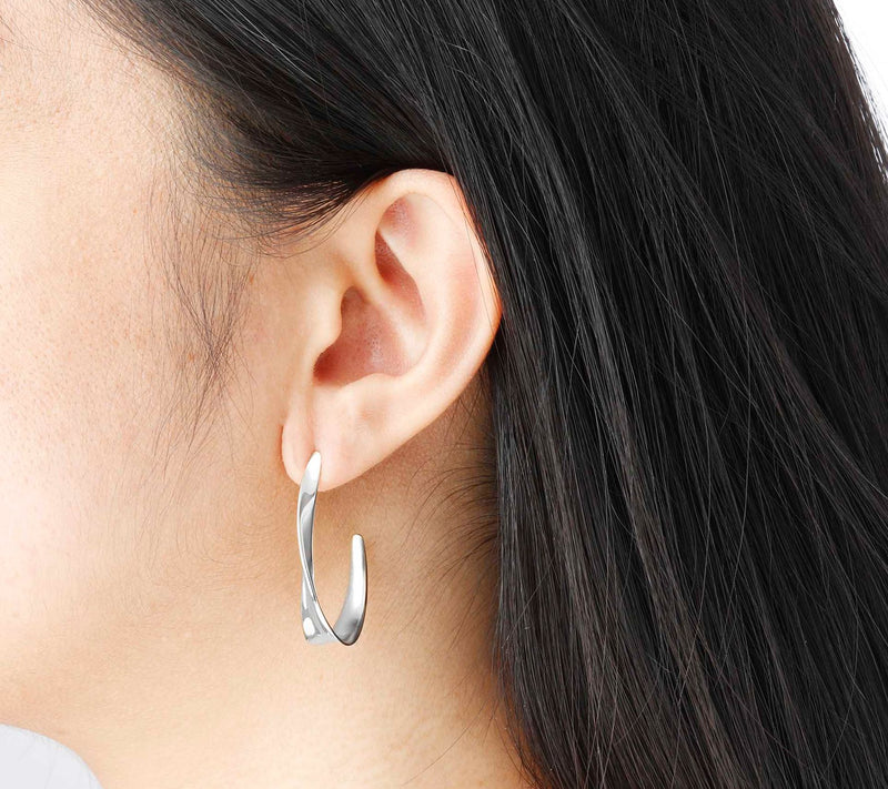 Linea by Louis Dell' Olio Anniversary Hoop Earr ings, Sterling — View 9