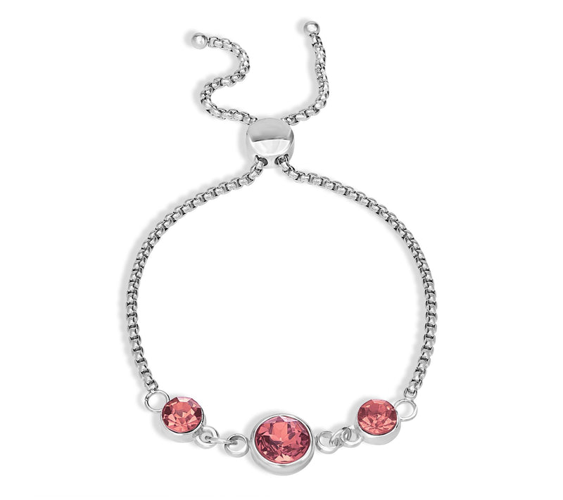 Steel by Design Crystal Birthstone Adjustable Bracelet — View 17