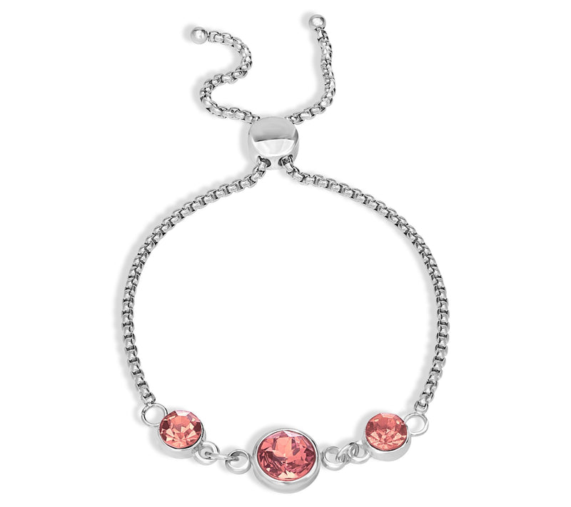 Steel by Design Crystal Birthstone Adjustable Bracelet — View 13