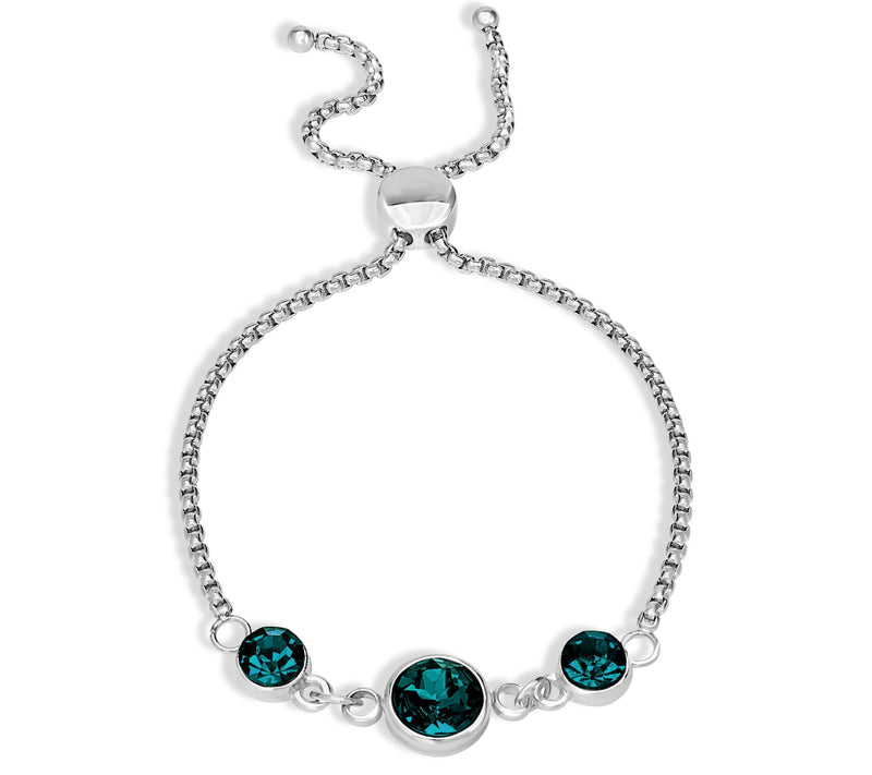 Steel by Design Crystal Birthstone Adjustable Bracelet — View 3