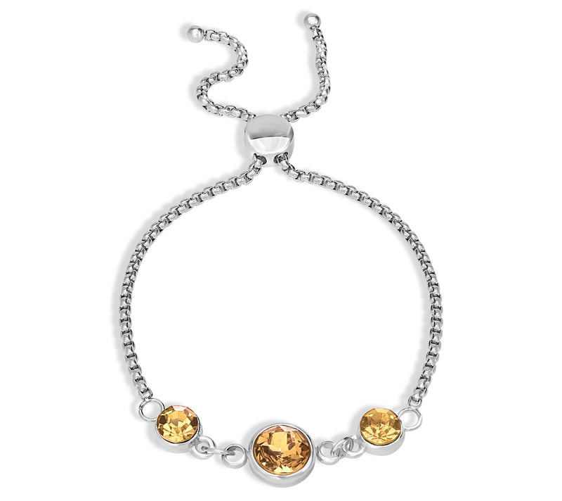 Steel by Design Crystal Birthstone Adjustable Bracelet — View 21
