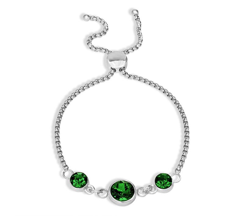 Steel by Design Crystal Birthstone Adjustable Bracelet — View 14