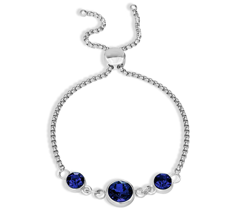 Steel by Design Crystal Birthstone Adjustable Bracelet — View 18