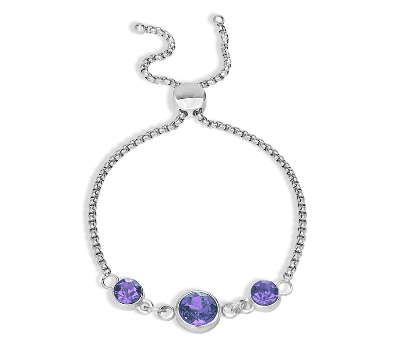 Steel by Design Crystal Birthstone Adjustable Bracelet — View 4