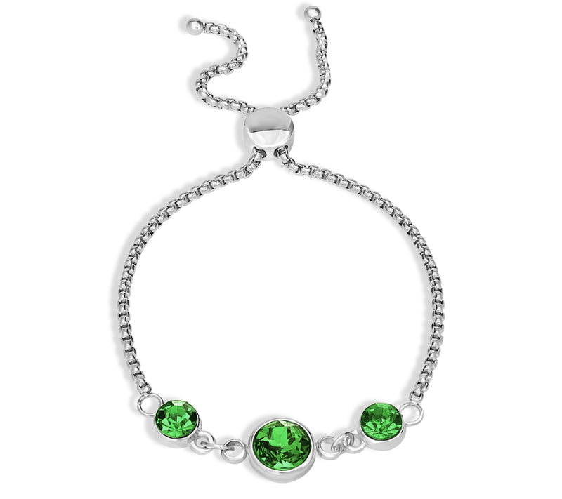 Steel by Design Crystal Birthstone Adjustable Bracelet — View 6