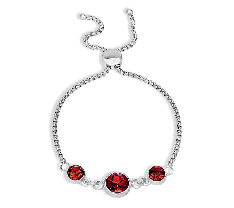 Steel by Design Crystal Birthstone Adjustable Bracelet — View 22