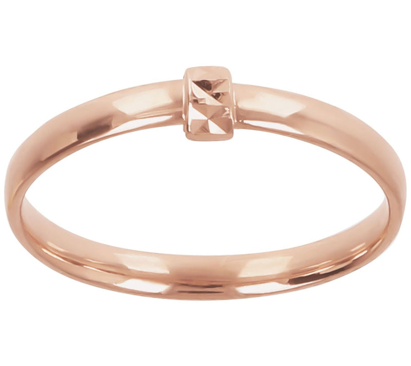Italian Gold Diamond Cut Accent Ring, 10K — View 3