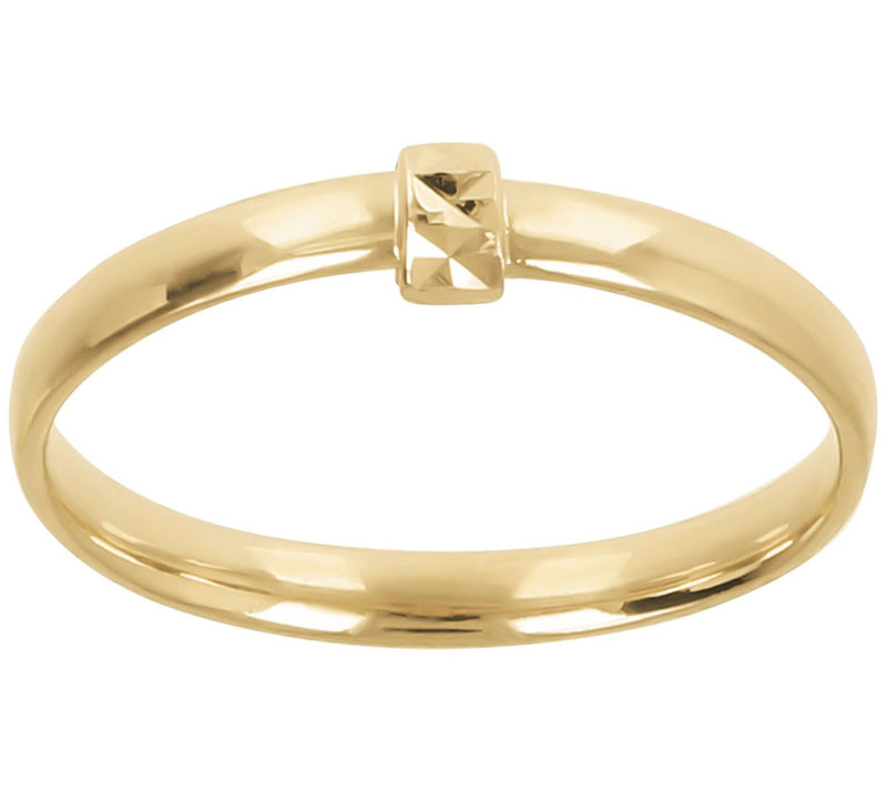 Italian Gold Diamond Cut Accent Ring, 10K — View 7