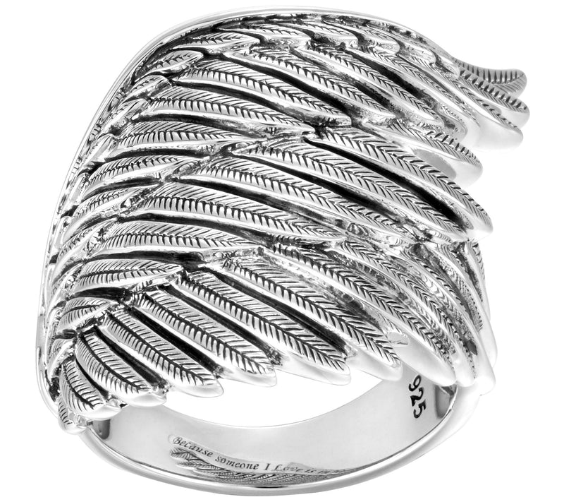JAI Sterling Silver Heaven Angel Wing Ring — View 2