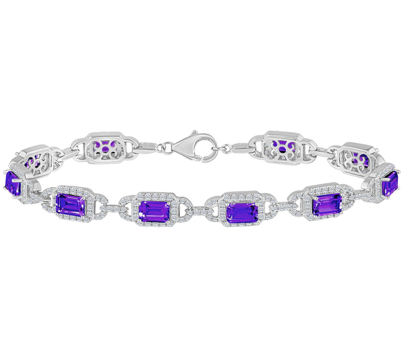 Affinity Gems Emerald Cut Gemstone Bracelet, Sterling Silver — View 9