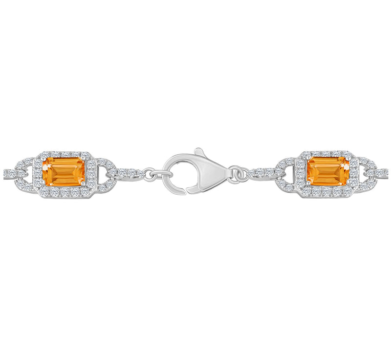 Affinity Gems Emerald Cut Gemstone Bracelet, Sterling Silver — View 12