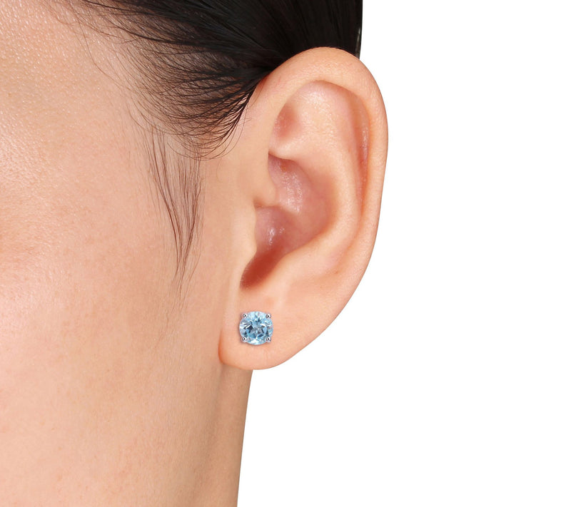 Affinity Gems Blue Topaz Earrings & Necklace Set, Sterling — View 4