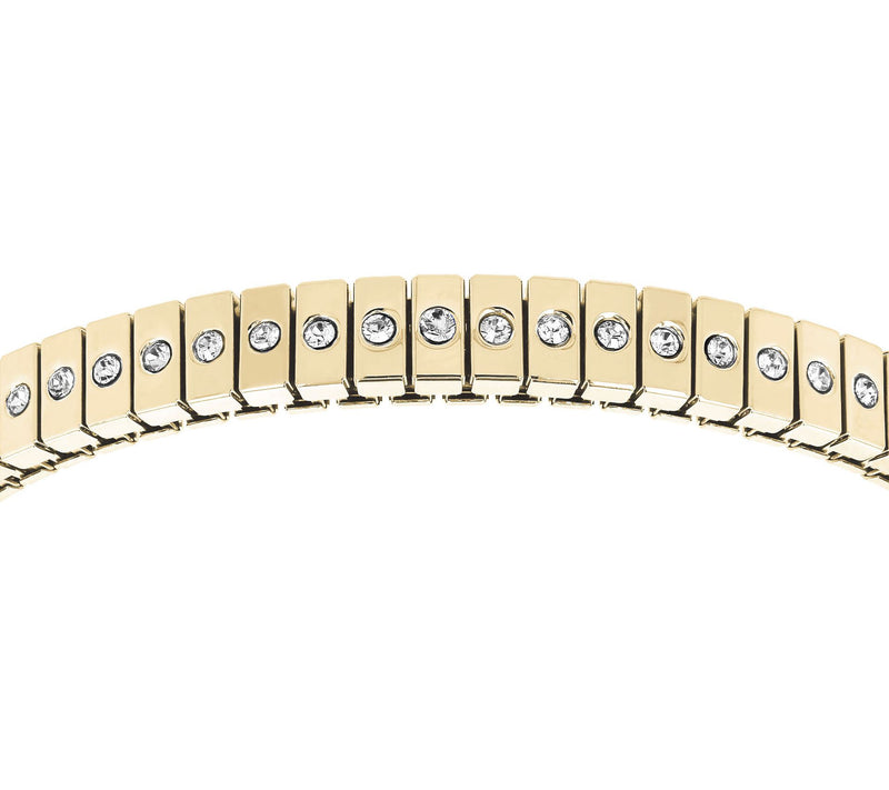 Steel by Design Goldtone Crystal Accent StretchBracelet — View 16