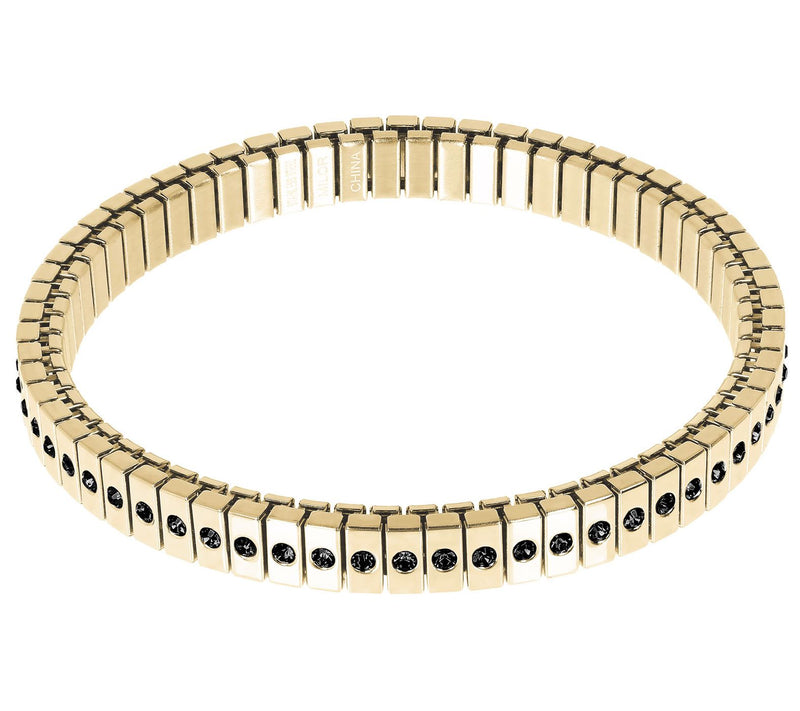 Steel by Design Goldtone Crystal Accent StretchBracelet — View 6