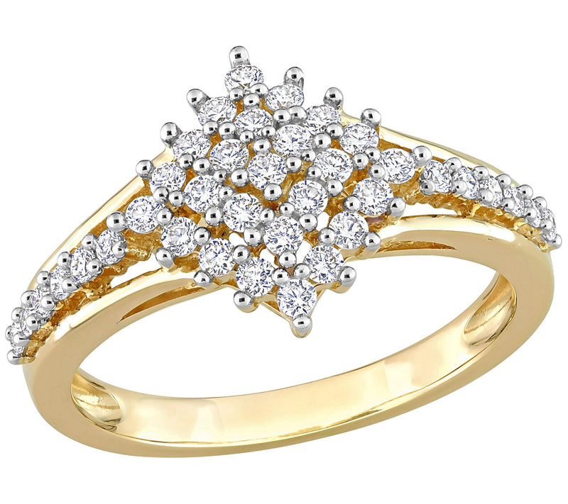 Affinity Diamonds 0.45 cttw Cluster Ring, 14K G old — View 3