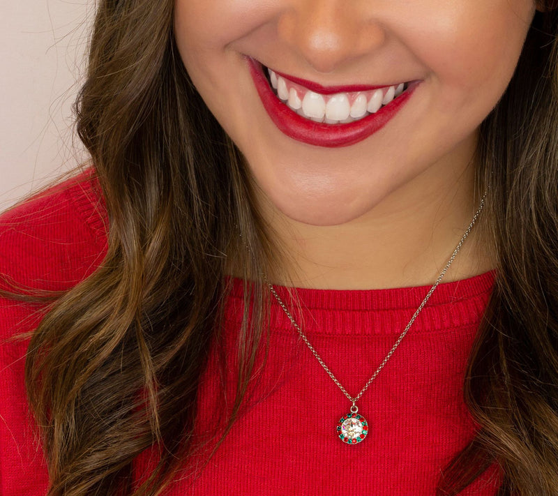 Anne Koplik Crystal Christmas Pendant w/ Chain — View 4