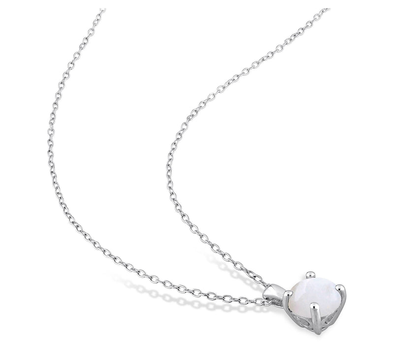 Affiniity Gems Opal Earrings & Necklace Set, St erling Silver — View 5