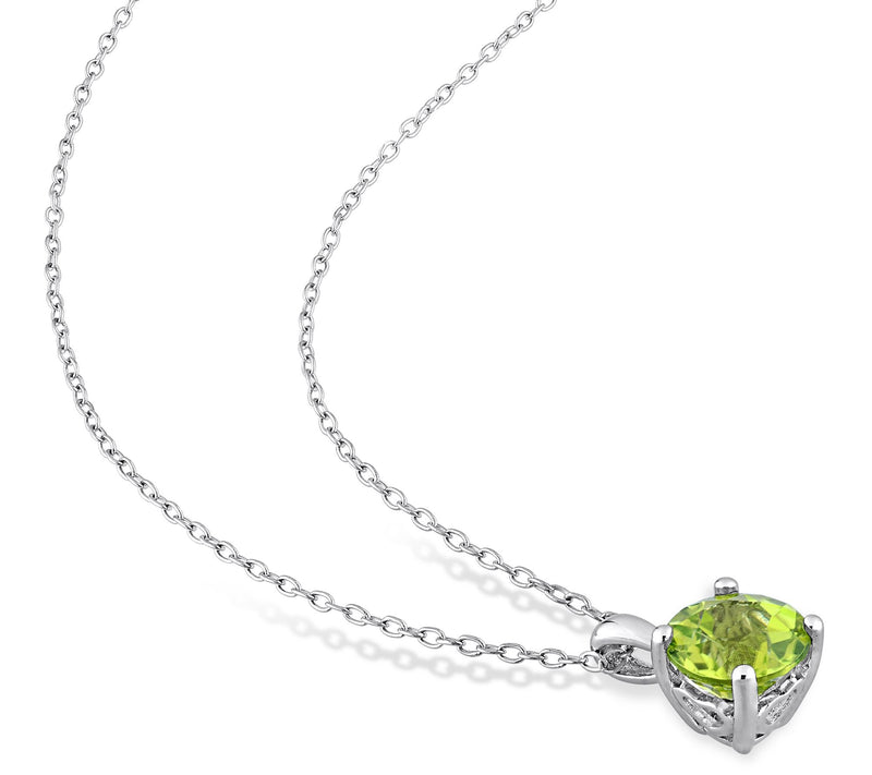 Affiniity Gems Peridot Earrings & Necklace Set, Sterling — View 4