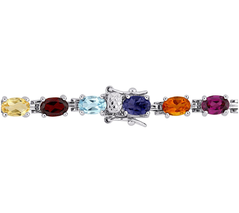 Affinity Gems 10.15 cttw Multi-Gemstones Bracel et, Sterling — View 4