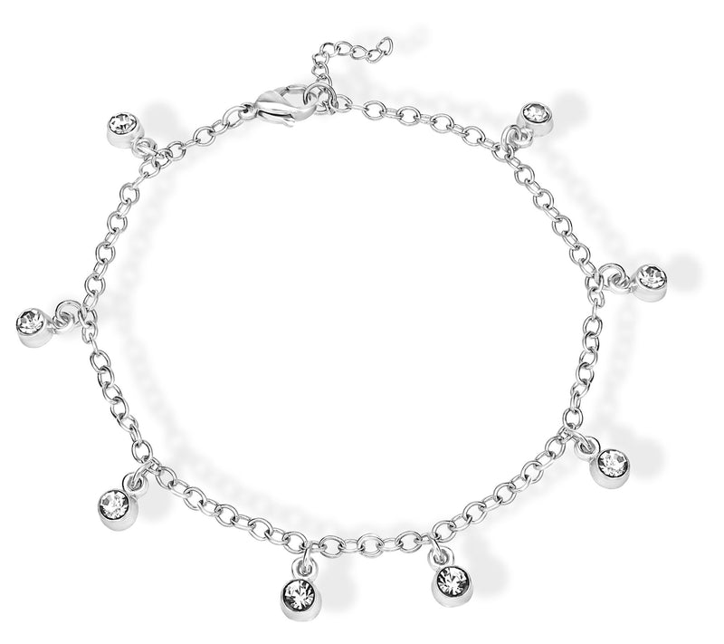 Steel by Design Crystal Birthstone Charm Ankle Bracelet — View 7