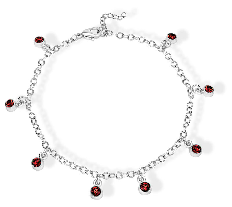 Steel by Design Crystal Birthstone Charm Ankle Bracelet — View 13