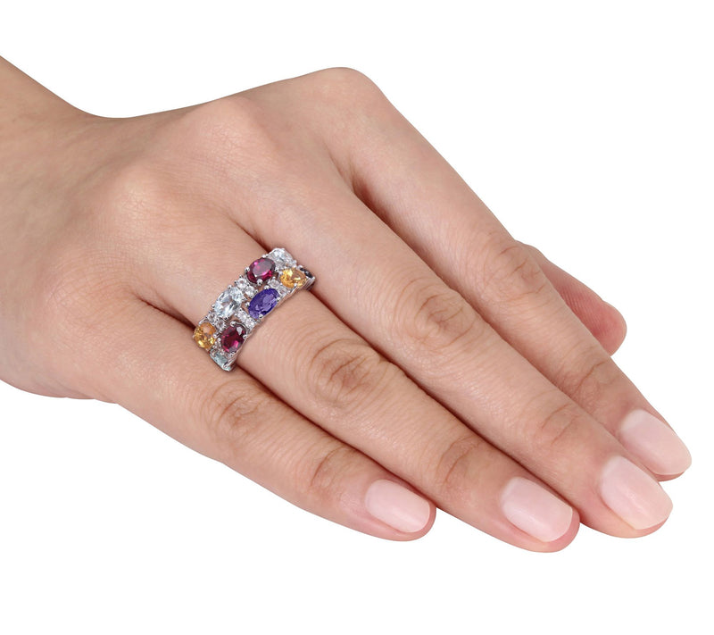 Affinity Gems 4.90 cttw Multi-Gemstones Ring, S terling Silver — View 5