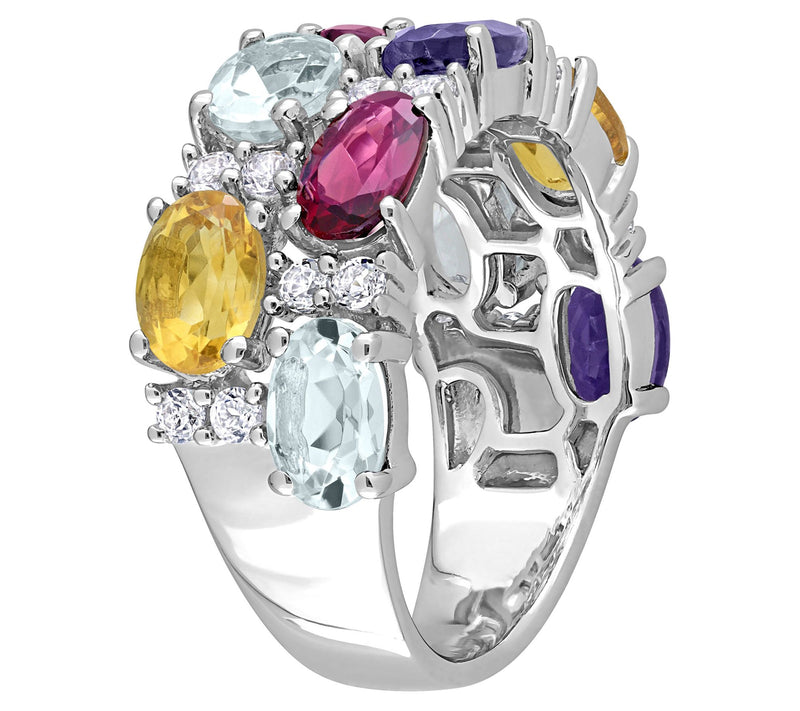 Affinity Gems 4.90 cttw Multi-Gemstones Ring, S terling Silver — View 4