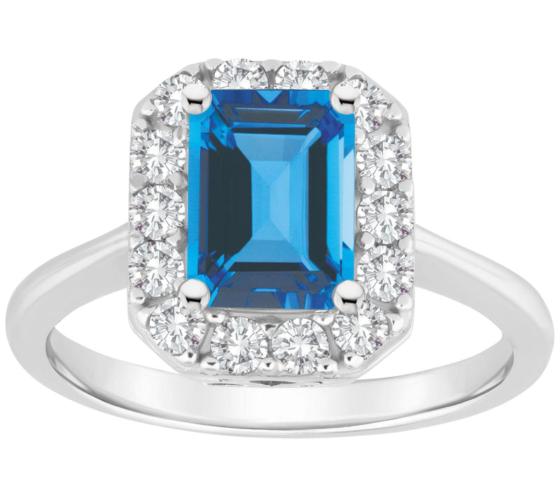 Affinity Gems Multi-Gemstone Halo Ring, Sterlin g Silver — View 5