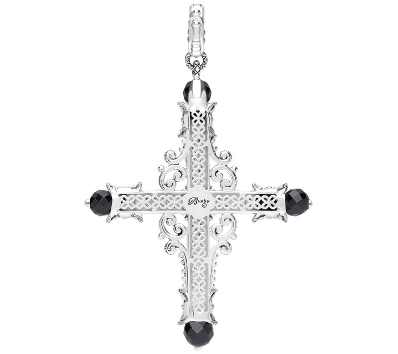 Barbara Bixby Two-Tone Onyx & Rhodolite Cross Enhancer — View 6