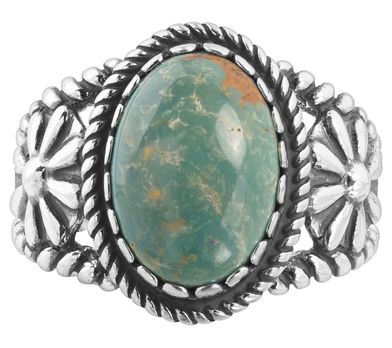 American West Sterling Silver Gemstone Concha R ing — View 9