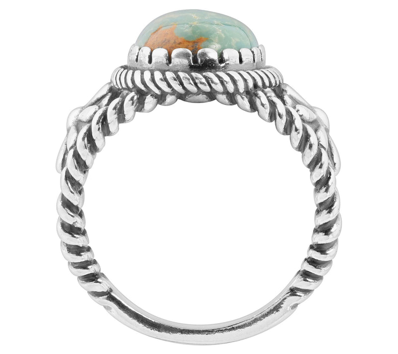 American West Sterling Silver Gemstone Concha R ing — View 7