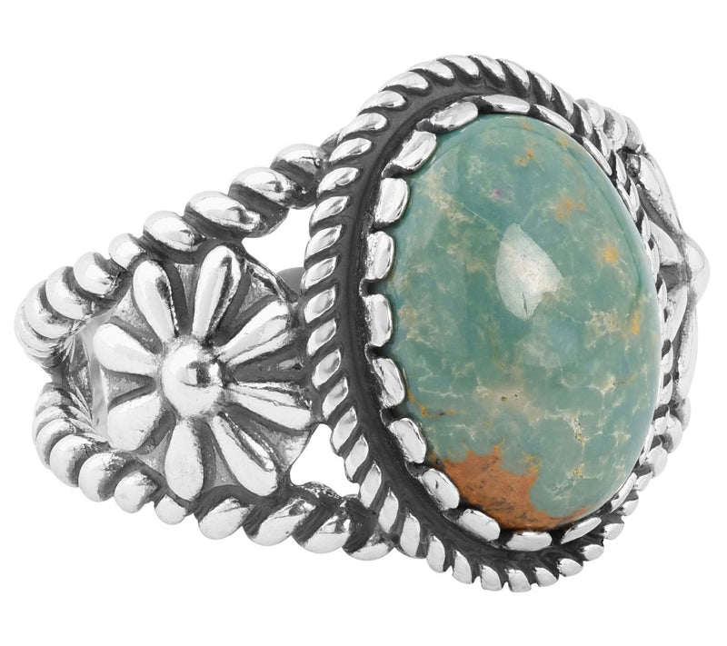 American West Sterling Silver Gemstone Concha R ing — Main view