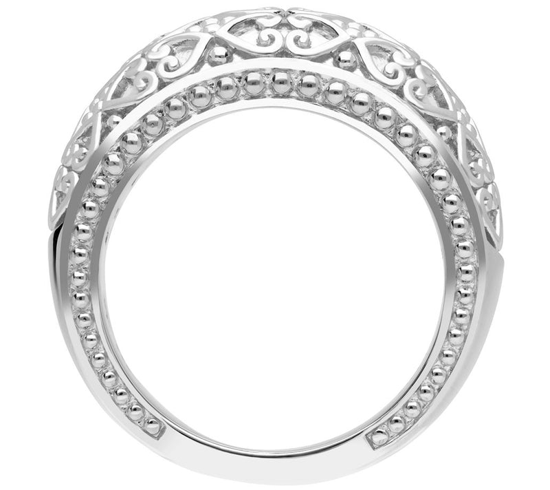 Elyse Ryan Sterling Silver Heart Motif Ring — View 2