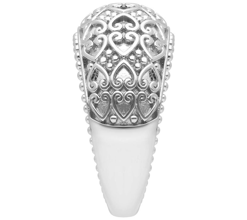 Elyse Ryan Sterling Silver Heart Motif Ring — View 3