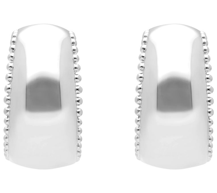Elyse Ryan Sterling Silver Beaded Hoop Earrings — Main view