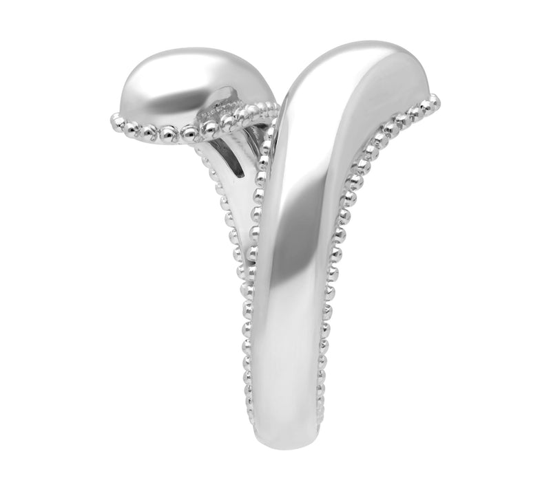 Elyse Ryan Sterling Silver Beaded Bypass Ring — View 3
