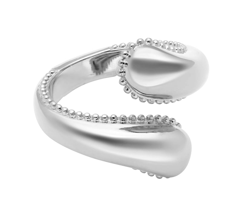Elyse Ryan Sterling Silver Beaded Bypass Ring — Main view