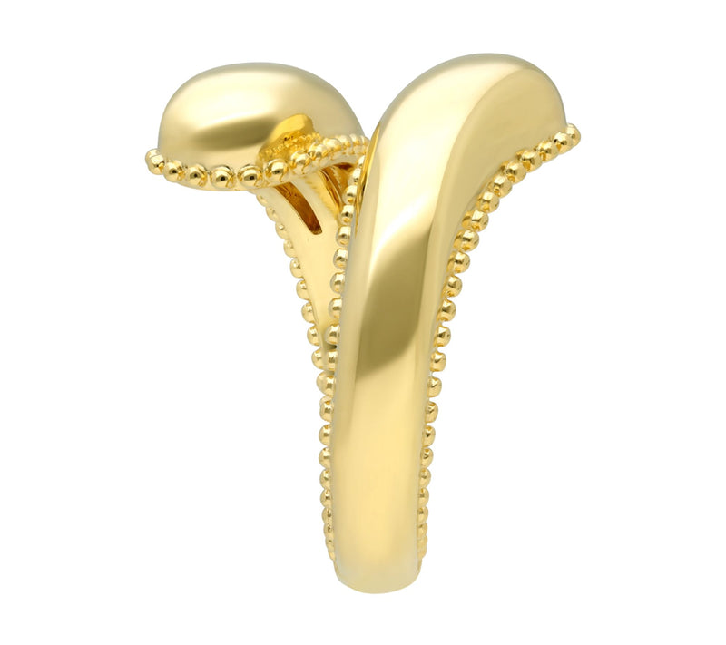 Elyse Ryan 14K Gold Clad Beaded Bypass Ring — View 3