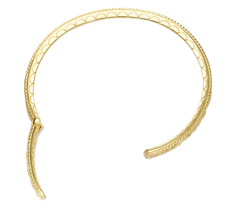 Elyse Ryan 14K Gold Clad Scroll Work Hinged Cuff — View 5