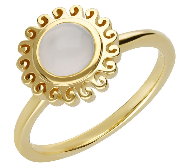 Goddaughters 14K Gold Clad Sterling Silver Moonstone Sun Ring — Main view