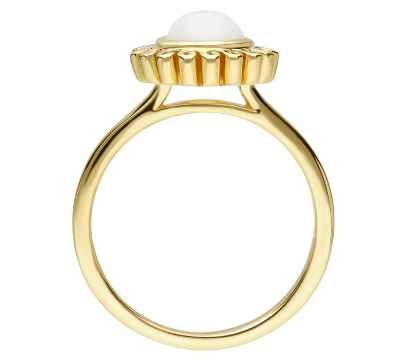 Goddaughters 14K Gold Clad Sterling Silver Moonstone Sun Ring — View 2