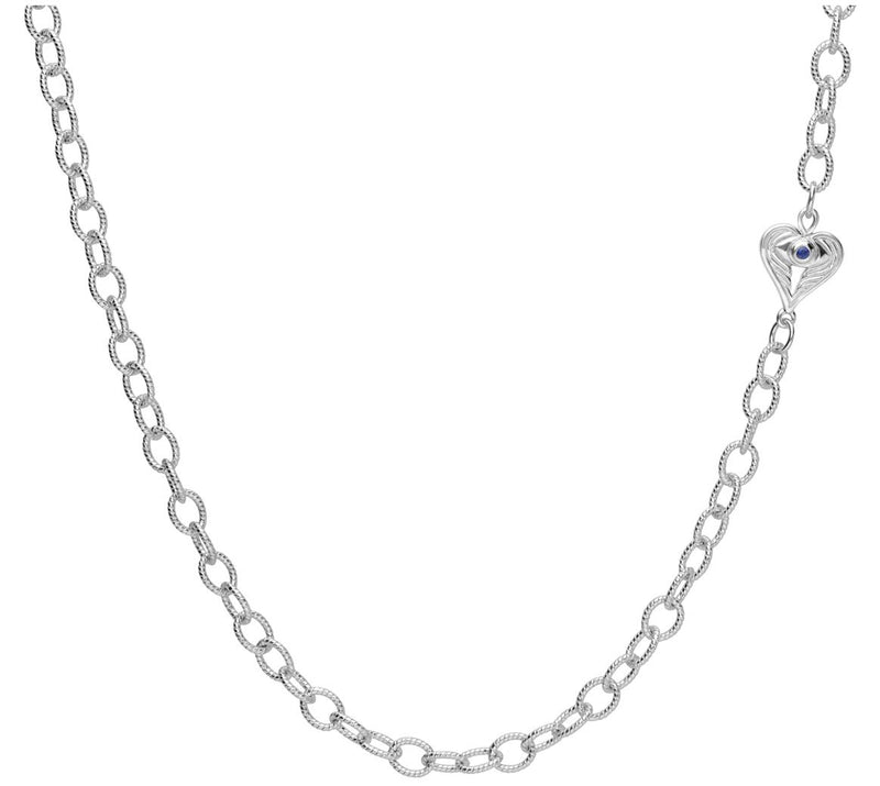 Goddaughters Sterling Silver Angel Eyes HeartNecklace — View 3