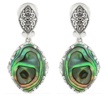 Suspicion Sterling Gemstone & Marcasite DangleEarrings