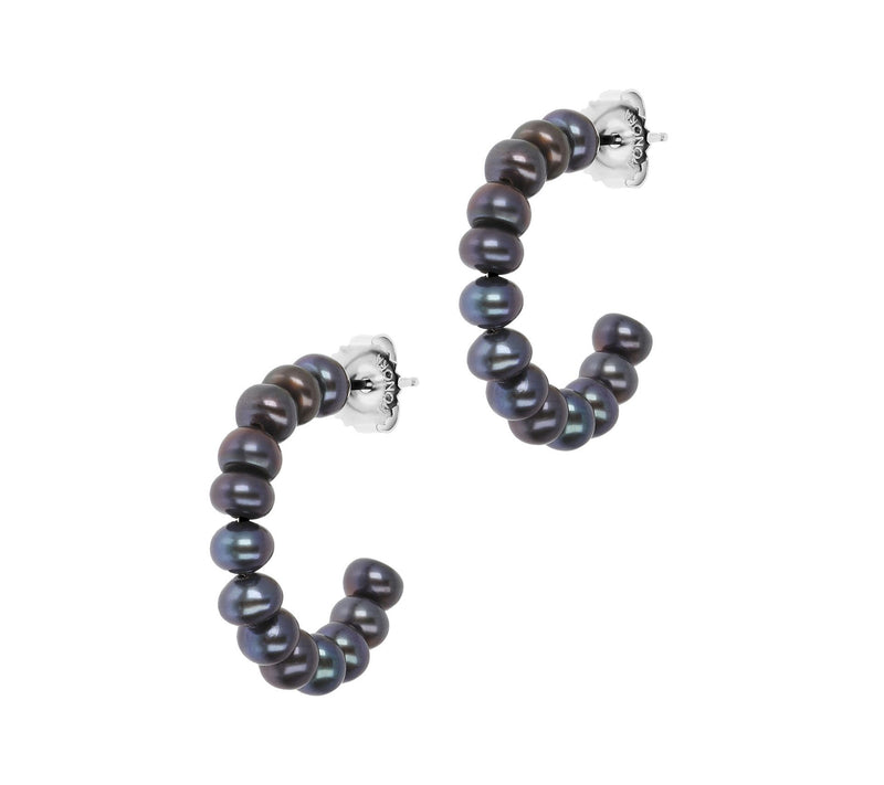 Honora Cultured Pearl Half-Hoop Earrings, Sterl ing — View 7