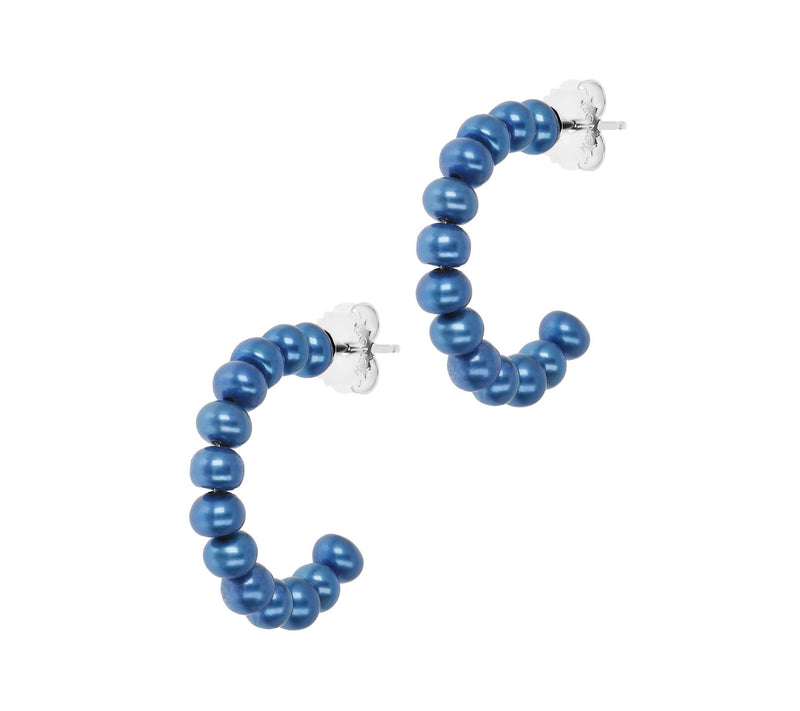 Honora Cultured Pearl Half-Hoop Earrings, Sterl ing — View 5